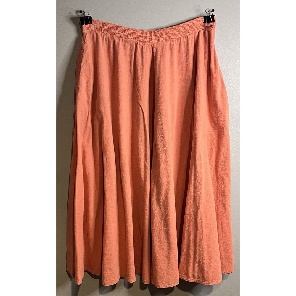 VTG New Hero Native 100% American Cotton Skirt Coral Gauze Peasant Skirt Pockets